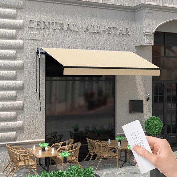 HOMEDEMO Electric Retractable Patio Awning with Frame