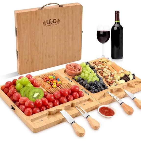Bamboo Cheese Board Gift Set for Women