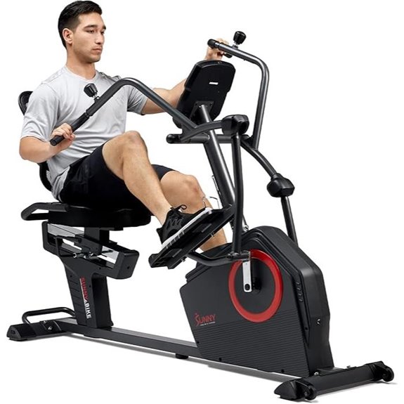 Sunny Health & Fitness Elite Recumbent Elliptical with App