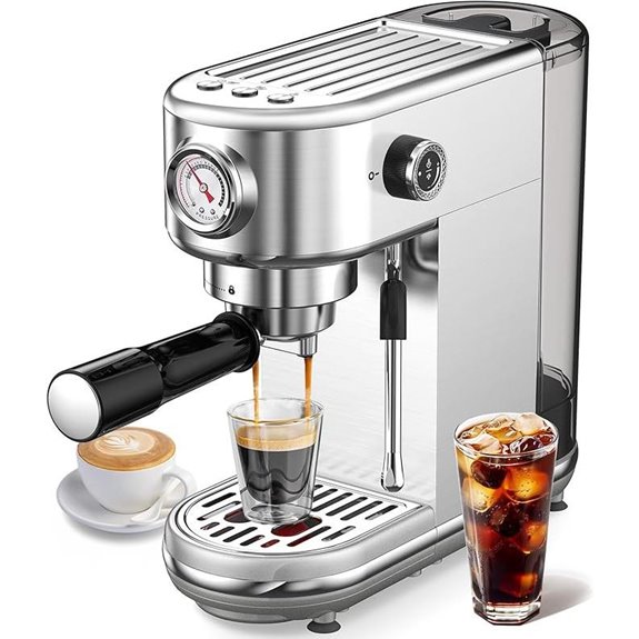 Espresso Machine with Milk Frother and 20 Bar Pressure