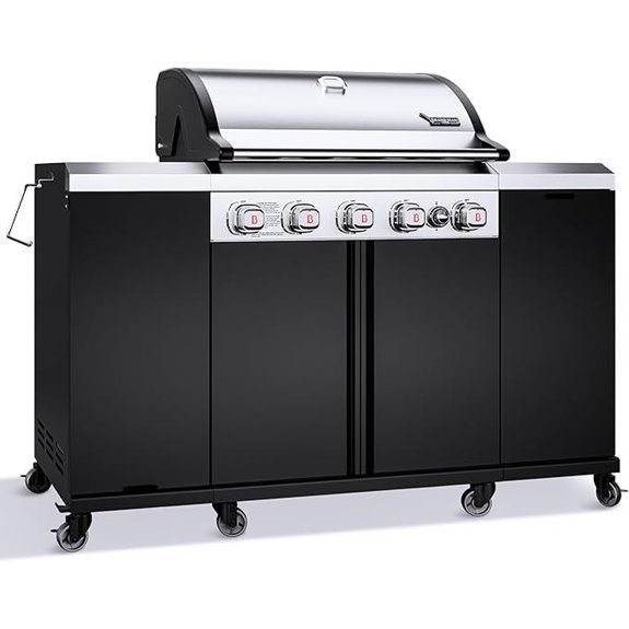 Brand-Man 5-Burner Propane Gas Grill with Side Burner