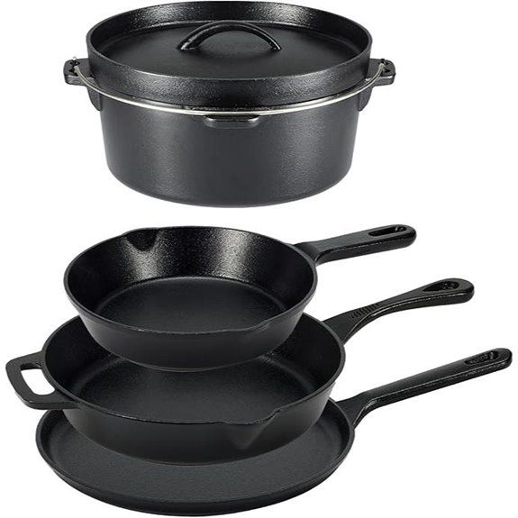 Amazon Basics Cast Iron Cookware Set (5 Pieces)