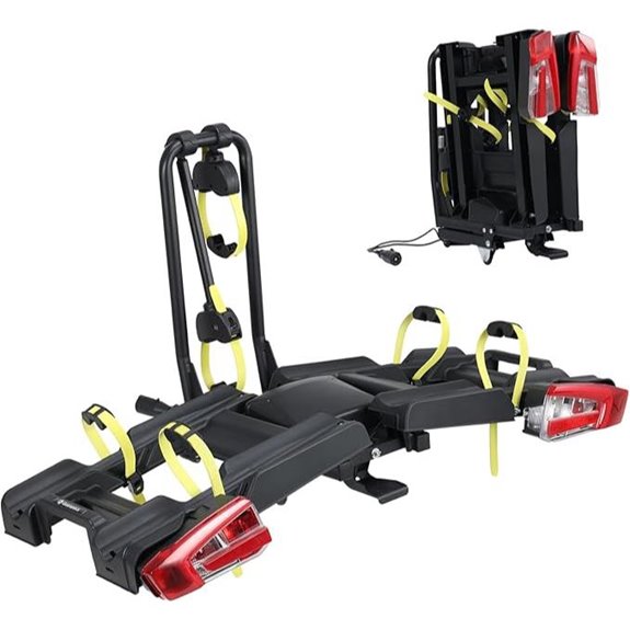 Foldable Hitch Mount E-Bike Rack with Ramp Lock