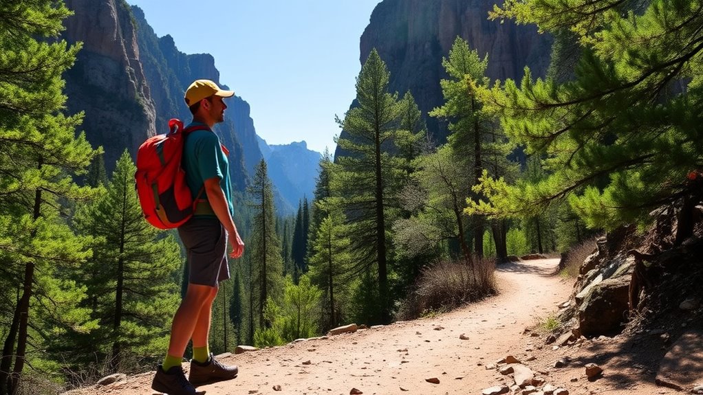 follow marked trail signs