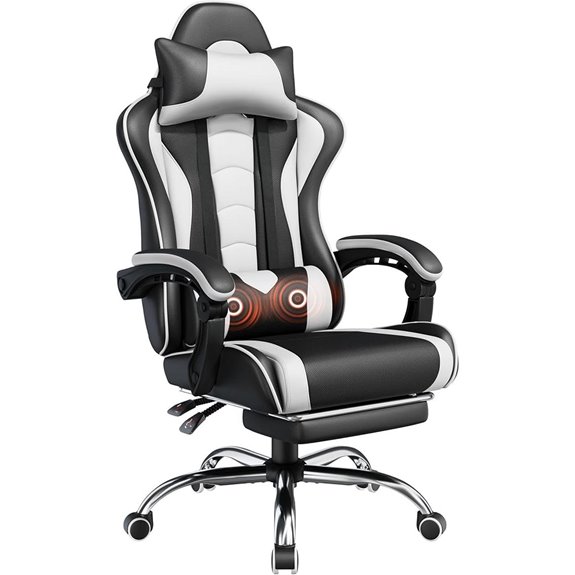 Yaheetech Gaming Chair with Massage Lumbar Support