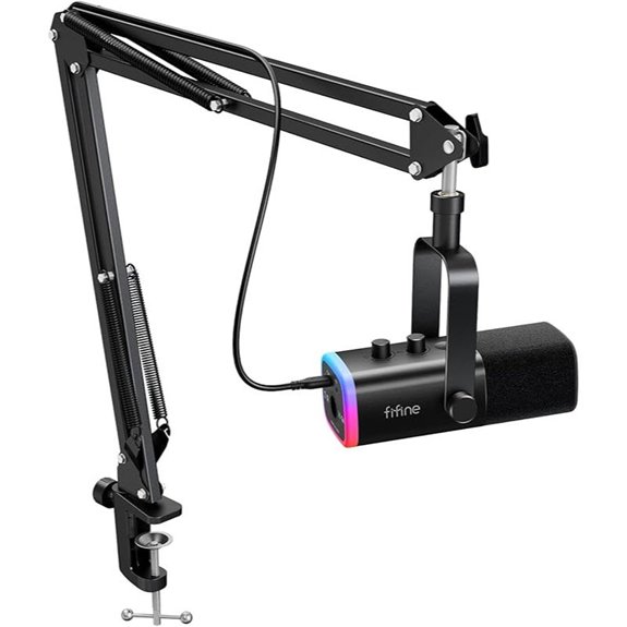 FIFINE Gaming Microphone Set with Boom Arm