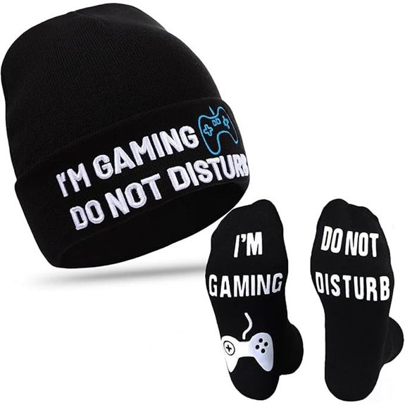 Funny Gaming Socks and Beanie Gift Set