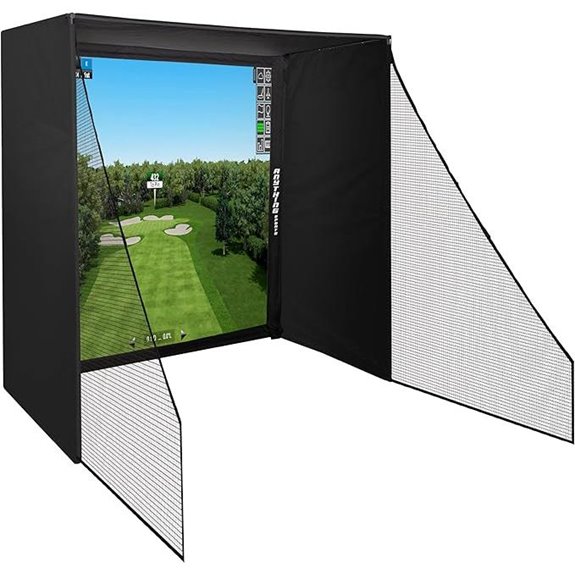 Golf Simulator Enclosure with Impact Netting and All Poles
