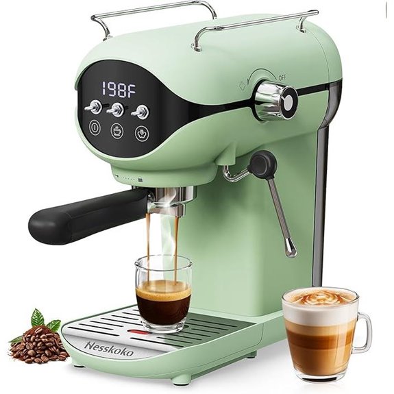 Espresso Machine with Milk Frother 20 Bar Green