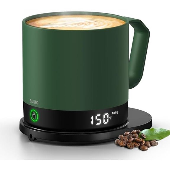 Self-Heating Coffee Mug with LED Display (Green)