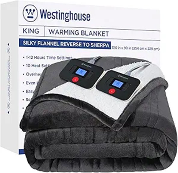 Westinghouse King Heated Blanket with Multiple Settings