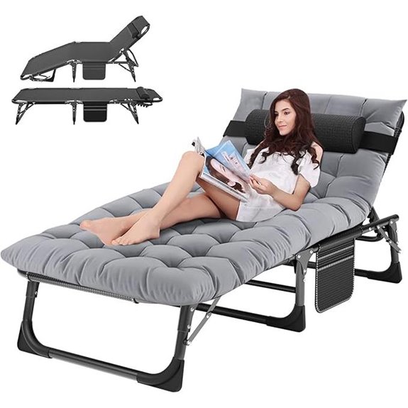 ABORON Adjustable Outdoor Lounge Chair Supports 440 Lbs