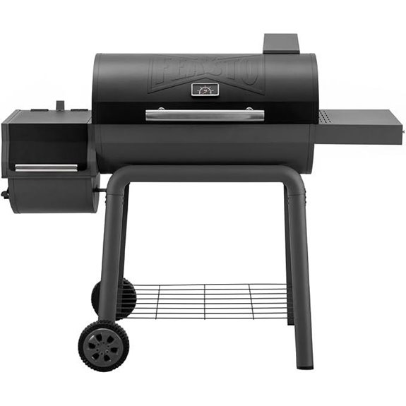 Heavy-Duty Charcoal Grill with Offset Smoker & Side Table