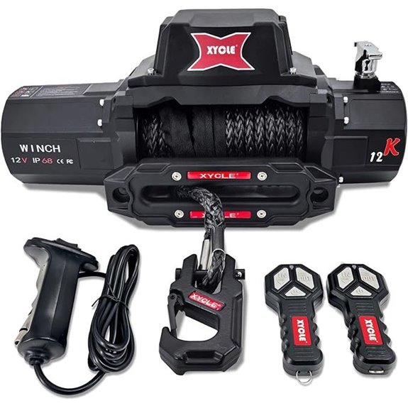 12000lbs Electric Winch with Wireless Remote and Synthetic Rope