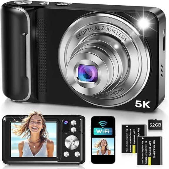 5K WiFi Dual-Lens Camera with Touch Screen