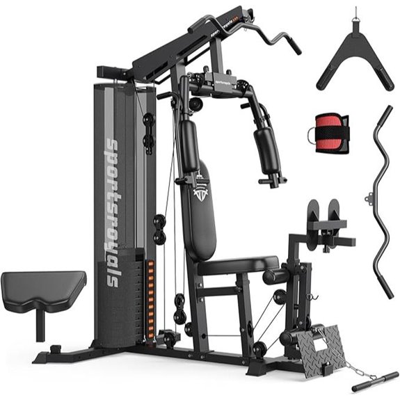 Sportsroyals Home Gym Equipment with 150LBS Weights