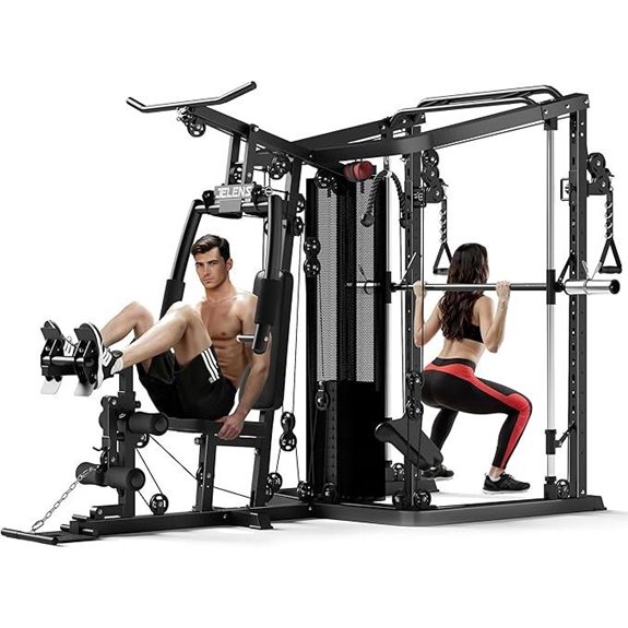 Home Gym System with Smith Machine and Weights