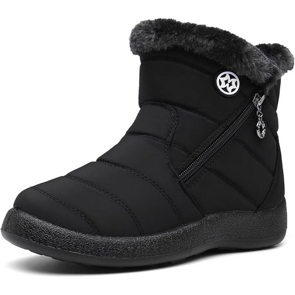 Hsyooes Women's Waterproof Fur-Lined Winter Snow Boots