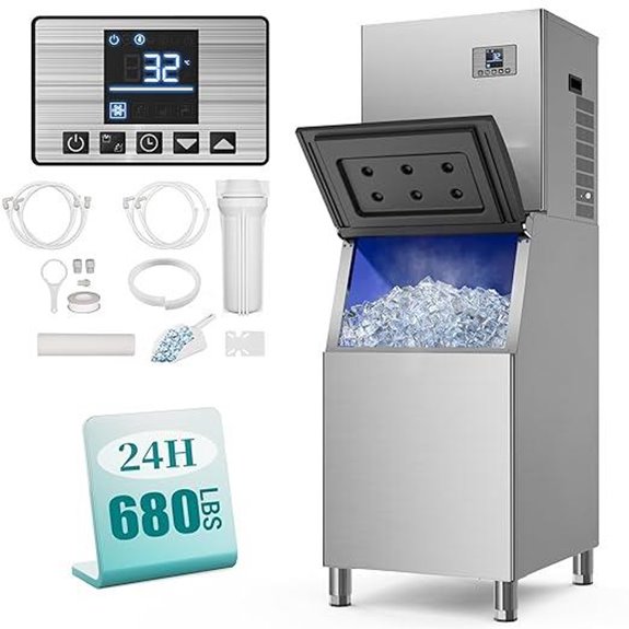 Commercial Ice Maker Machine with Storage Bin