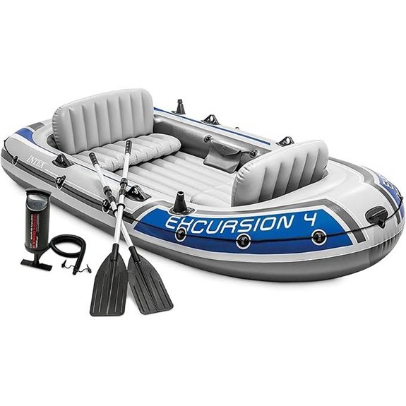 INTEX Excursion 4 Inflatable Boat Set with Accessories