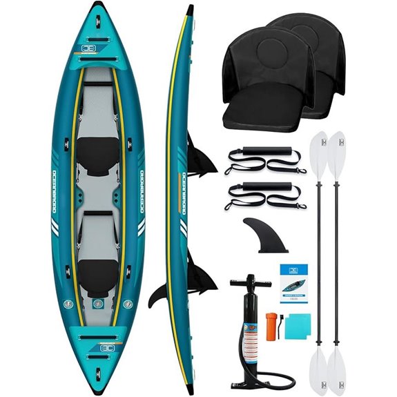 Oceanbroad Inflatable Sit-in Kayak with Paddle and Pump