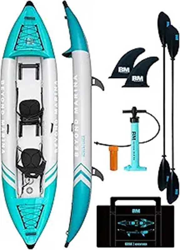 Beyond Marina Tandem Inflatable Kayak with Paddles