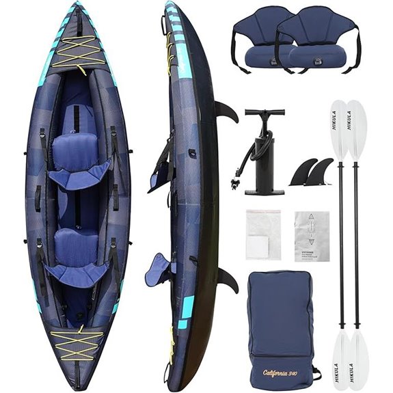 Inflatable 2-Person Kayak with Paddles Pump Backpack