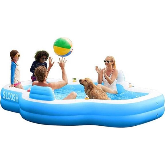 SLOOSH Family Inflatable Pool with Seats and Cup Holders