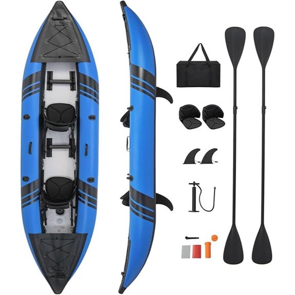 S AFSTAR Inflatable Tandem Kayak with Accessories