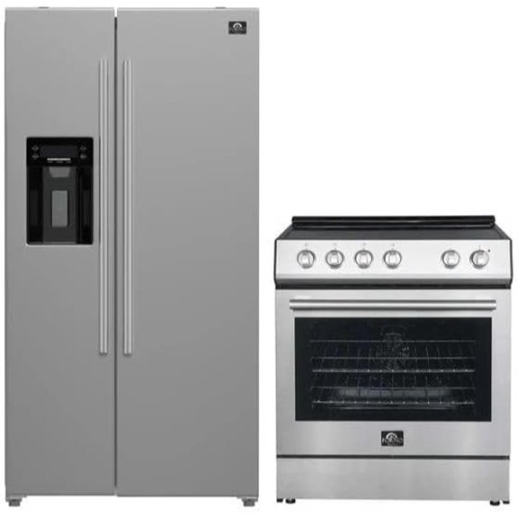 Forno Kitchen Bundle: Electric Range & Side-by-Side Fridge