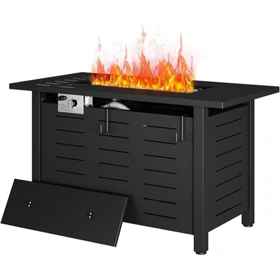 Aoxun 41-Inch Gas Fire Pit with Lava Rocks