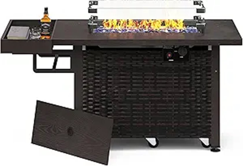 Sundale 52-Inch Outdoor Fire Pit with Storage