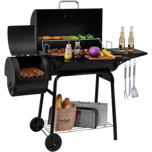 Royal Gourmet Charcoal Grill & Offset Smoker 823 sq in