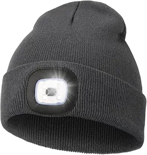 MELASA Unisex Lighted Beanie Hat with USB Rechargeable