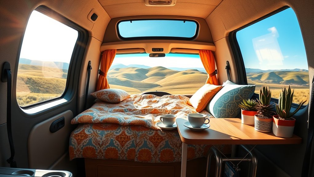 living comfortably in vans