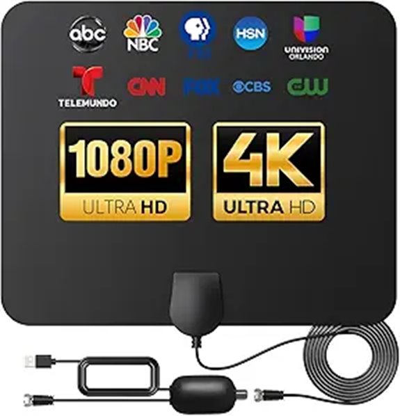 Indoor TV Antenna 900 Miles 4K/1080p Amplifier Coax Cable