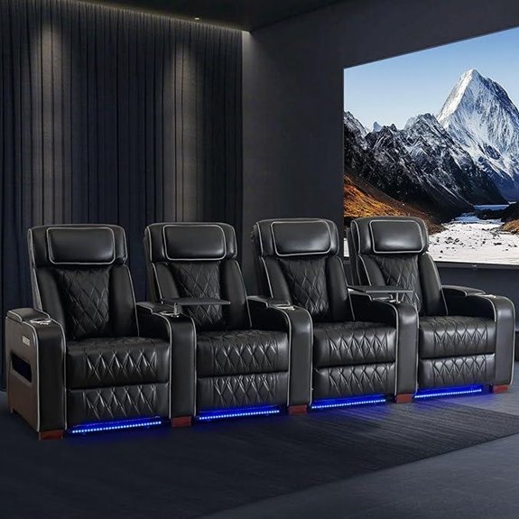 Luxury Home Theater Seating with Recliners and Charging