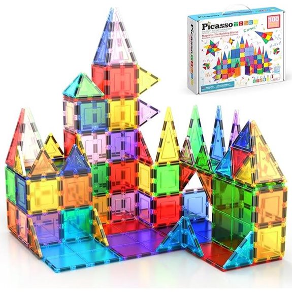 PicassoTiles 100-Piece Magnetic Building Tile Set