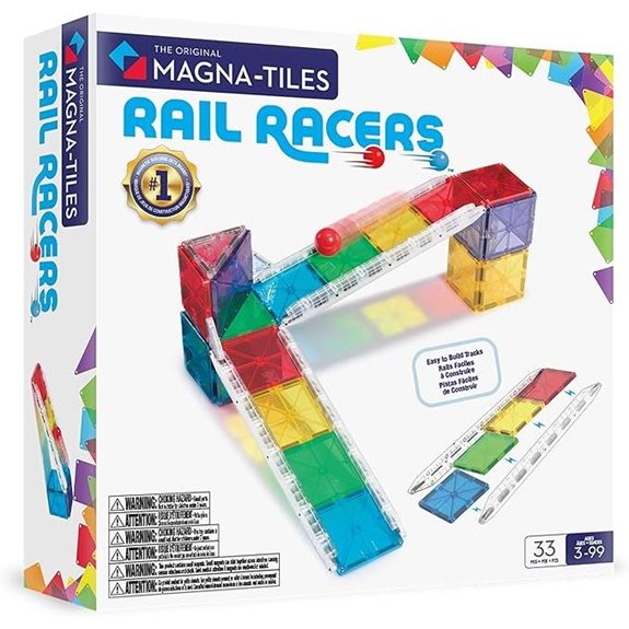 Magna-Tiles Rail Racers 33-Piece Magnetic Building Set