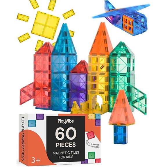 PLAYVIBE Magnetic Tiles Set - STEM & Sensory Toys