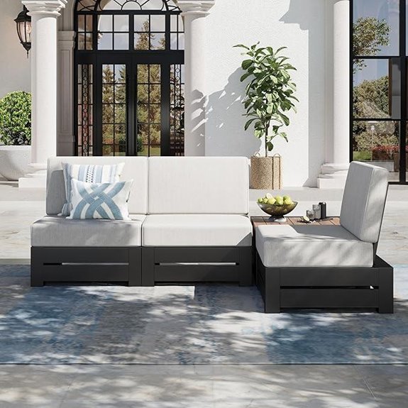 metal patio sectional set