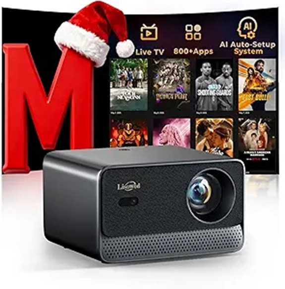 Lisowod L03Pro 1080P WiFi Bluetooth Mini Projector