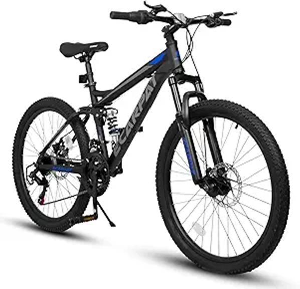 Ecarpat Mountain Bike with Suspension and 21 Speeds