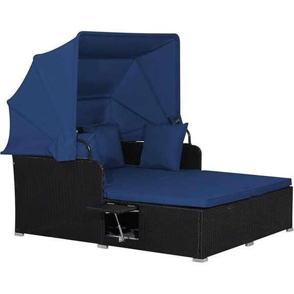 RELAX4LIFE Outdoor Daybed with Canopy and Cushions
