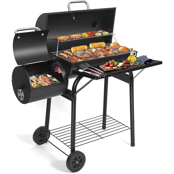 Charcoal Offset Smoker Grill for Outdoor Cooking