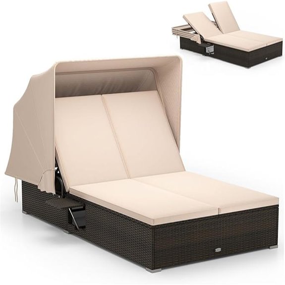 RELAX4LIFE Outdoor Daybed with Retractable Canopy