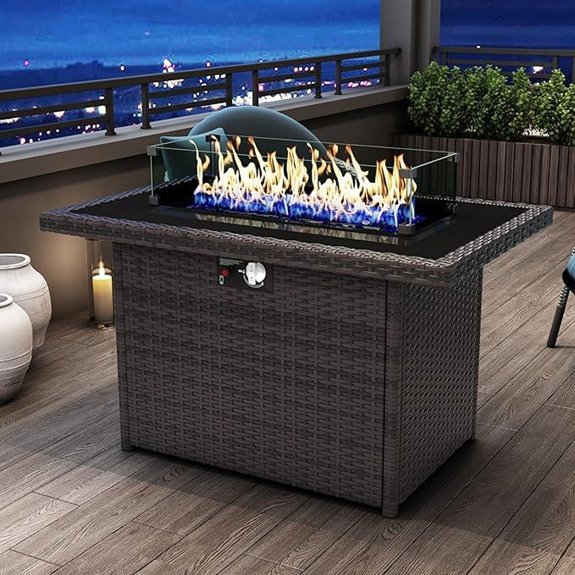 44 Inch Propane Fire Pit Table for Outdoors