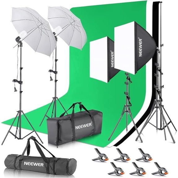 NEEWER Photography Lighting Kit with Backdrops and Stands