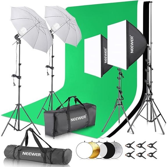 NEEWER Photography Lighting Kit with Backdrops and Softbox