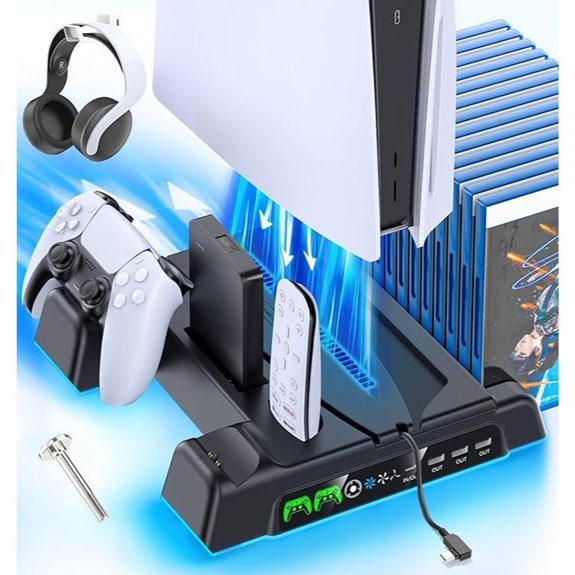 PS5/Slim/Pro Stand & Cooling Station with Charger